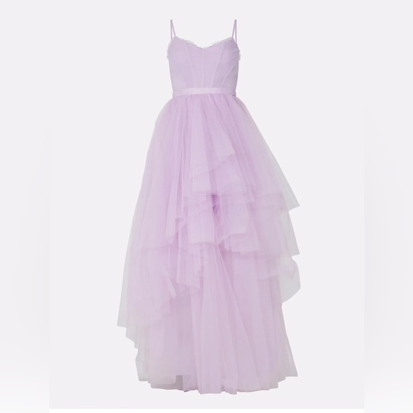 NWT BCBGMAXAZRIA Katherine Tulle Evening Gown ORCHID - Picture 4 of 6